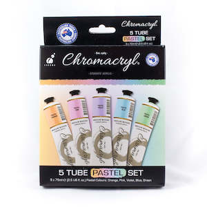 Chroma: Chromacryl Acrylic Pastel Paint Set of 5 X 75ml