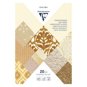 Clairefontaine Ivory-Brown A4 20 Sheet 120gsm Artisian Paper Pad