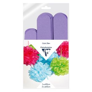 Paper Craft Stamping: Clairefontaine Mauve Crepe Pompoms Pack of 3