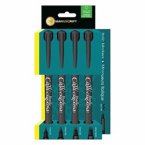 Manuscript Callicreative Italic Black Markers Set Of 4