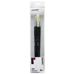 Reeves Oil Hog Long Handle Brushes Set of 4