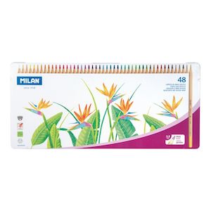 Milan Large Lead Hexagonal Coloured Pencils Set of 48