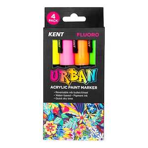 Kent Urban Acrylic Paint Marker - Fluoro Set of 4