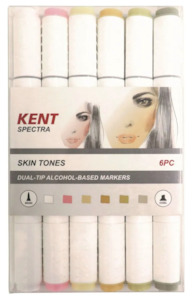 Kent Spectra Graphic Design Markers Set Of 6 Skin Tone Colours