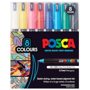 Uni: Uni Posca Marker 0.7mm 8 Piece Asstd PC-1MR