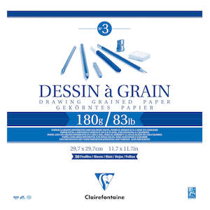 Clairefontaine Drawing Pad Grain 28x28cm 180g 30sh