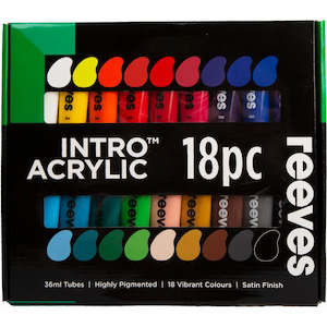 Reeves Intro 36ml Acrylic Paints Set of 18