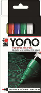 Paint Markers: Marabu YONO Acrylic Markers Fine Tip Set Of 6