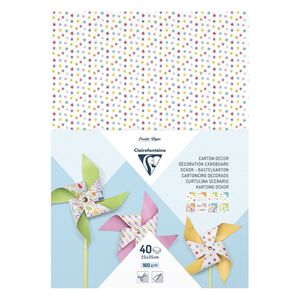 Paper Craft Stamping: Clairefontaine Doodling 25x35cm 160gsm 40 Sheet Decoration Cardboard