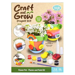 Kids Art Craft Learning: Boyle Craft & Grow Flower Pot Plaster & Paint