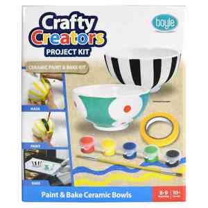Kids Art Craft Learning: Boyle Crafty Creators Paint & Bake Bowls Project Kit