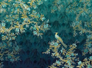 Gold Wallpaper: Emerald Eden Mural Wallpaper