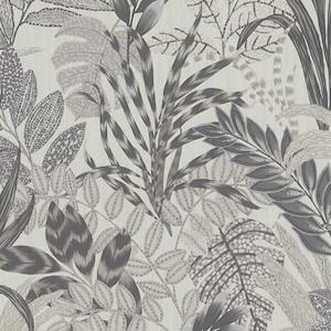Sample - Capetown Jungle Wallpaper - Grey/White