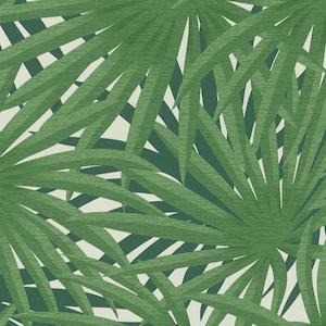 Sample - Marrakech Palms Wallpaper - Green/Metallic/White