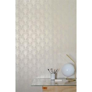 Asian Wallpaper: Orchid Scales Wallpaper - Cloudy White