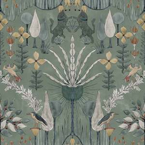 Staff Picks 1: Oasis Villa Wallpaper - Celedon