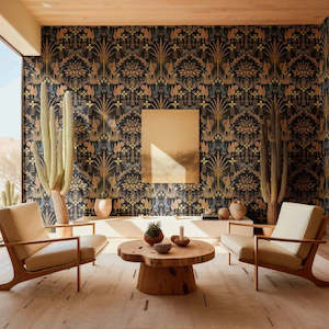 Oasis Villa Wallpaper - Black