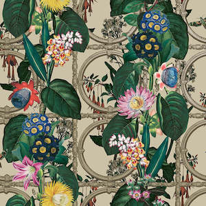 Instock Wallpaper: Alata - Floral Trellis Wallpaper - Beige - Last 14 Rolls
