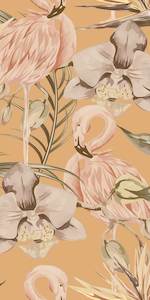 Tropical Shore Flamingo Hybrid Mural - Miami