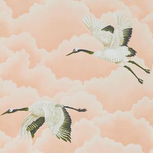Cranes Wallpaper - Blush