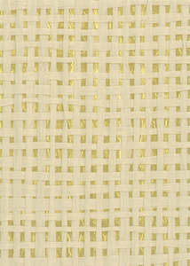 Gold Wallpaper: Burlap Fine Weave Grasscloth Wallpaper - Creamy on Gold