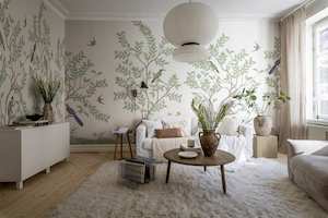 Monkey Paradise - White - Custom Sized Wallpaper Mural (per m2)