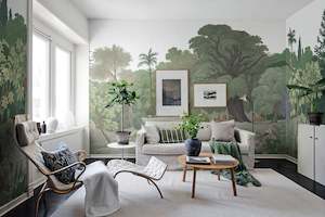 Jungle Land - Colour - Custom Sized Wallpaper Mural (per m2)