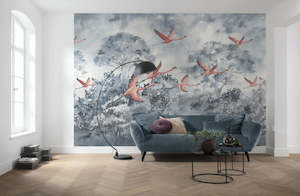Flamingos in the Sky - Custom Sized Wallpaper Mural (per m2)