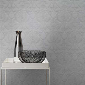 Rich Trianon Damask Wallpaper - Grey