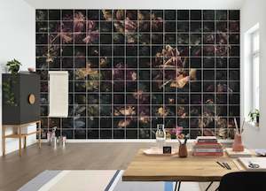 Tiles Flowers - Custom Sized Mural Wallpaper (per m2)