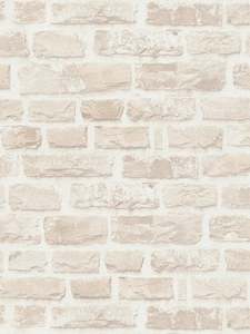 Faux Effect: Classic Brickstone - Natural Wallpaper - Beige