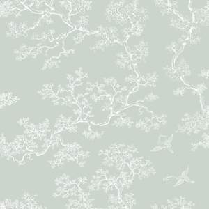 The Cranes - Florence Broadhurst Wallpaper - Moonbeam