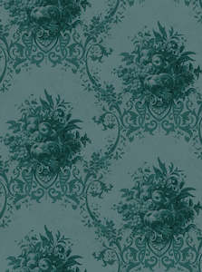 Paradise Medallion - Custom Sized Wallpaper Mural (per m2) - Dark Blue