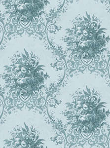 Paradise Medallion - Custom Sized Wallpaper Mural (per m2) - Blue