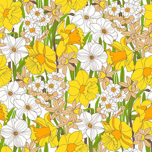 Easter Parade - Custom Sized Wallpaper Mural (per m2) - White Multi