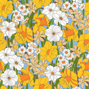 Easter Parade - Custom Sized Wallpaper Mural (per m2) - Blue Multi