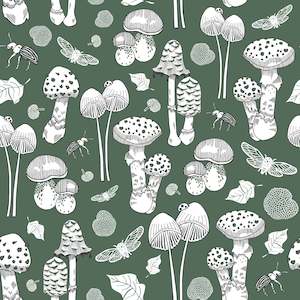 Fungi - NZ Wallpaper - Forest Green
