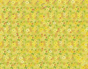 Pango And Ma: Flower Power Custom Sized Wallpaper Mural (per m2) - Yellow