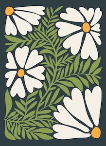 Ox Eye Daisy Custom Sized Wallpaper Mural (per m2)