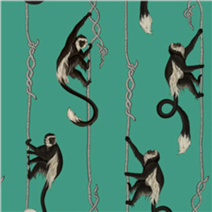 Troop Monkey Hybrid Mural Wallpaper - House of Hackney - Parakeet Green