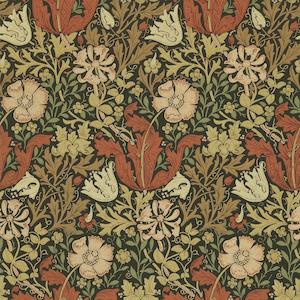 Compton Meadow Wallpaper - Brown/Orange
