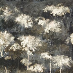Silver Wallpaper: Selva Wallpanel Mural Wallpaper - Black/Gold