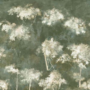Selva Wallpanel Mural Wallpaper - Green/Silver