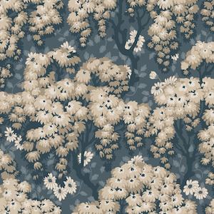 Tree Wallpaper: Ragnvi Wallpaper - Midnight Blue