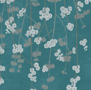 Tropical Wallpaper: Cherry Blossom Wallpaper - Jade
