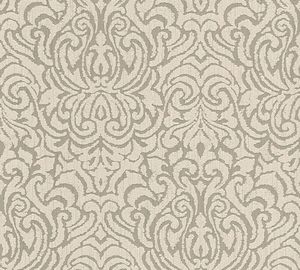 Ornaments Baroque Textiled Wallpaper - Beige/Brown