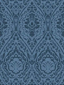 Damask Wallpaper: Textured Damask Textured Wallpaper - Blue