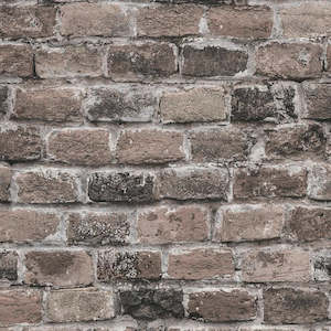 Faux Effect: Brick Wallpaper - Brown Grey