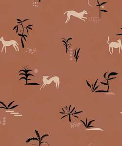 Textured Wallpapers: Prehistoric Animal Wallpaper - Red
