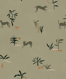 Textured Wallpapers: Prehistoric Animal Wallpaper - Green